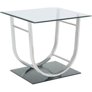  Coaster Furniture Danville 704988-S2 2-piece Glass Top Coffee and End Table Set - Chrome IMAGE 3