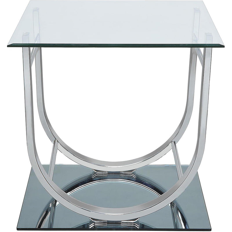  Coaster Furniture Danville 704988-S2 2-piece Glass Top Coffee and End Table Set - Chrome IMAGE 4