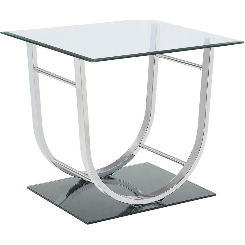  Coaster Furniture Danville 704988-S3 3-piece Glass Top Coffee and End Table Set - Chrome IMAGE 3