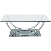  Coaster Furniture Danville 704988-S3 3-piece Glass Top Coffee and End Table Set - Chrome IMAGE 7