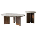  Coaster Furniture Jenna 706168-S2 2-piece Round Marble Top Coffee Table Set - Brown IMAGE 1