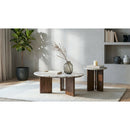  Coaster Furniture Jenna 706168-S2 2-piece Round Marble Top Coffee Table Set - Brown IMAGE 2