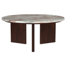  Coaster Furniture Jenna 706168-S2 2-piece Round Marble Top Coffee Table Set - Brown IMAGE 9