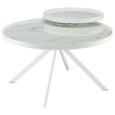  Coaster Furniture Briggs 706258-S2 2-piece Round Coffee and End Table Set - White IMAGE 4