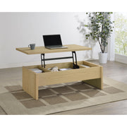  Coaster Furniture Canoga 706348 Engineered Wood Lift Top Coffee Table - Light Oak IMAGE 11