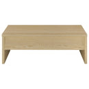  Coaster Furniture Canoga 706348 Engineered Wood Lift Top Coffee Table - Light Oak IMAGE 3
