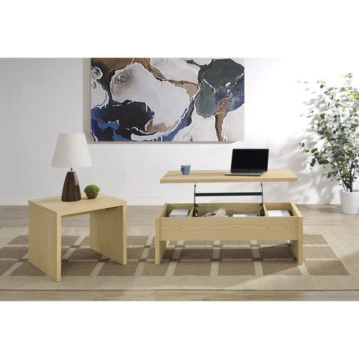  Coaster Furniture Canoga 706348-S2 2-piece Lift Top Cocktail Coffee Table Set - Light Oak IMAGE 2