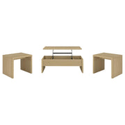 Coaster Furniture Canoga 706348-S3 3-piece Lift Top Cocktail Coffee Table Set - Light Oak IMAGE 1