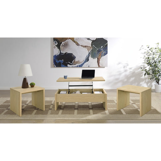  Coaster Furniture Canoga 706348-S3 3-piece Lift Top Cocktail Coffee Table Set - Light Oak IMAGE 2