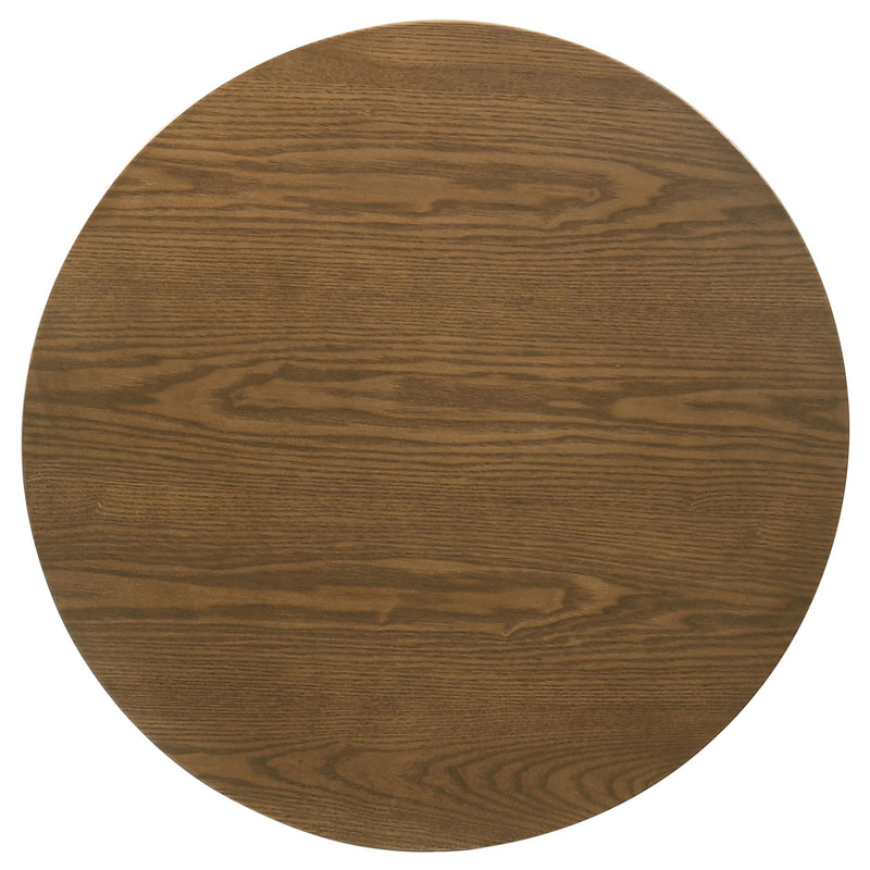 Coaster Furniture Franklin 706437 Round Wood Pedestal End Table - Dark Brown IMAGE 2