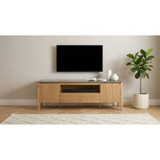  Coaster Furniture Bradley 706442 63-inch 2-Door SmartTop TV Stand - Grey/Natural IMAGE 2