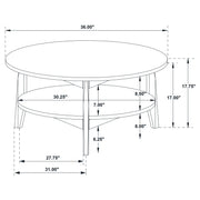  Coaster Furniture Bradley 706448-S2 2-Piece Round SmartTop Coffee Table Set - Grey/Natural IMAGE 12