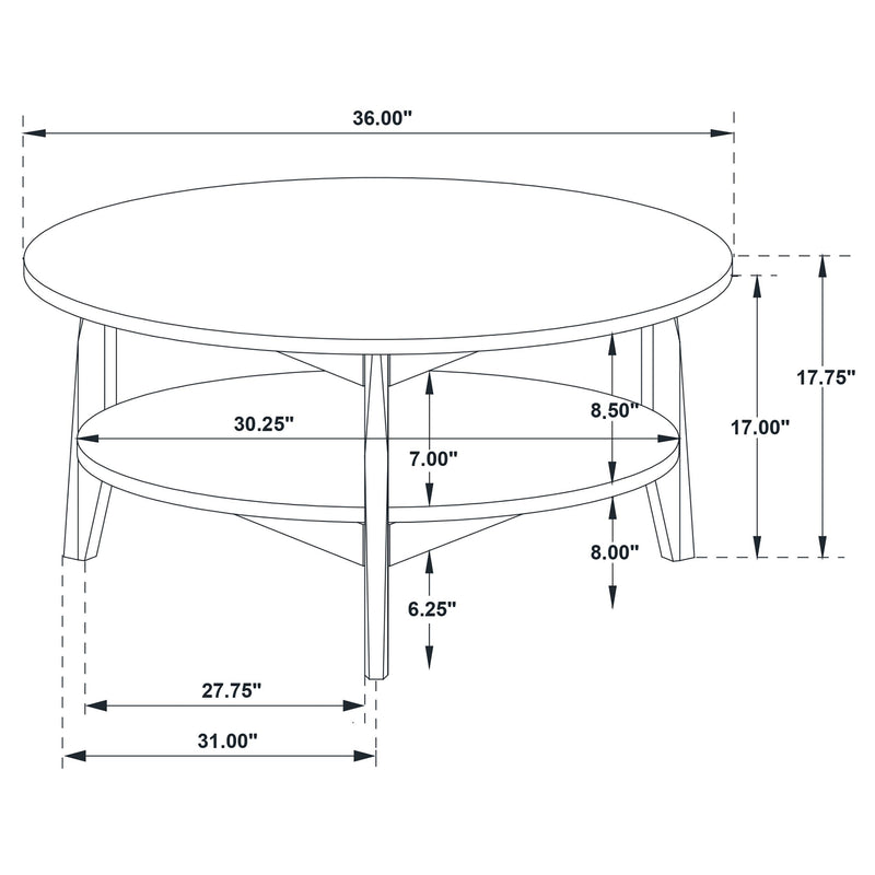  Coaster Furniture Bradley 706448-S2 2-Piece Round SmartTop Coffee Table Set - Grey/Natural IMAGE 12
