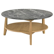  Coaster Furniture Bradley 706448-S2 2-Piece Round SmartTop Coffee Table Set - Grey/Natural IMAGE 3