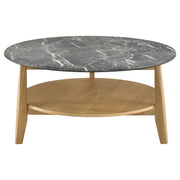  Coaster Furniture Bradley 706448-S2 2-Piece Round SmartTop Coffee Table Set - Grey/Natural IMAGE 7