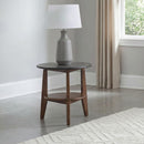  Coaster Furniture Bradley 706457 Round SmartTop Side Table - Smokey Grey/Dark Brown IMAGE 4