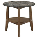  Coaster Furniture Bradley 706457 Round SmartTop Side Table - Smokey Grey/Dark Brown IMAGE 7