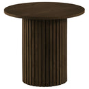  Coaster Furniture Hamlyn 706517 Round Fluted Occasional End Table - Walnut IMAGE 1