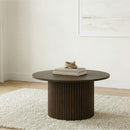  Coaster Furniture Hamlyn 706518 Round Fluted Occasional Coffee Table - Walnut IMAGE 3