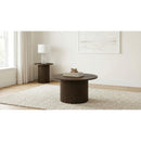  Coaster Furniture Hamlyn 706518-S2 2-piece Round Fluted Coffee and End Table Set - Walnut IMAGE 2