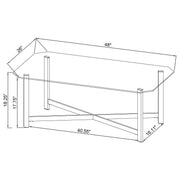  Coaster Furniture Cronin 706568 Rectangular Tempered Glass Top Coffee Table - Chrome IMAGE 6