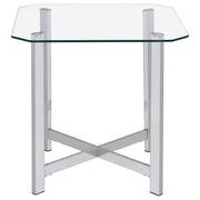  Coaster Furniture Cronin 706568-S2 2-piece Tempered Glass Top Coffee Table Set - Chrome IMAGE 6