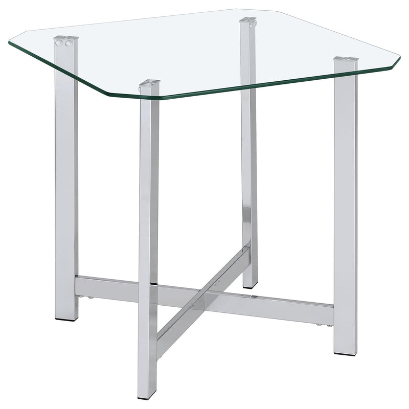  Coaster Furniture Cronin 706568-S2 2-piece Tempered Glass Top Coffee Table Set - Chrome IMAGE 9