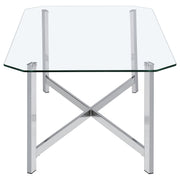  Coaster Furniture Cronin 706568-S3 3-piece Tempered Glass Top Coffee Table Set - Chrome IMAGE 7