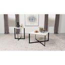  Coaster Furniture Tobin 707698-S2 2-piece Marble Top Coffee and End Table Set - White IMAGE 2