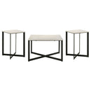  Coaster Furniture Tobin 707698-S3 3-piece Marble Top Coffee and End Table Set - White IMAGE 1