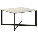  Coaster Furniture Tobin 707698-S3 3-piece Marble Top Coffee and End Table Set - White IMAGE 4