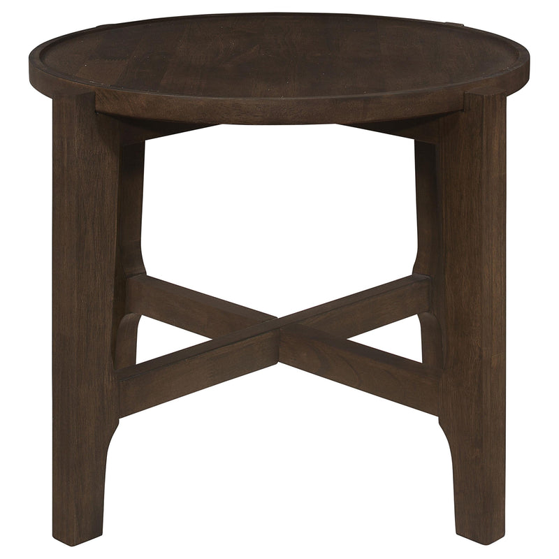  Coaster Furniture Cota 708288-S3 3-piece Solid Wood Coffee and End Table Set - Dark Brown IMAGE 4