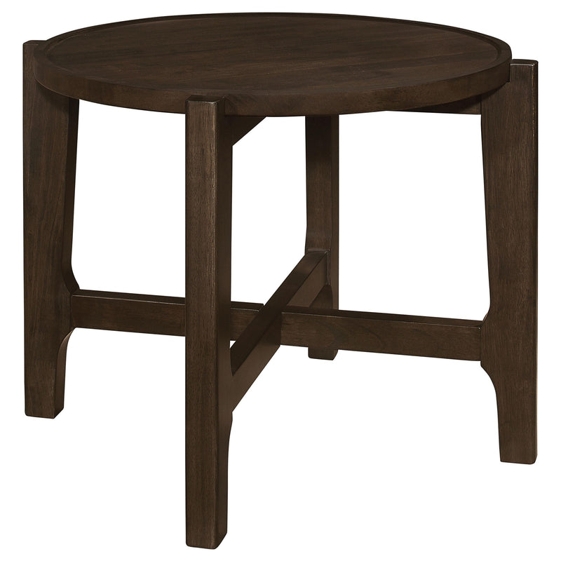  Coaster Furniture Cota 708288-S3 3-piece Solid Wood Coffee and End Table Set - Dark Brown IMAGE 7
