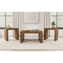  Coaster Furniture Odilia 708418-S3 3-piece Solid Wood Coffee and End Table Set - Auburn IMAGE 2