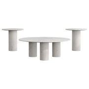  Coaster Furniture Astoria 709668-S3 3-piece Marble Coffee and End Table Set - White IMAGE 1