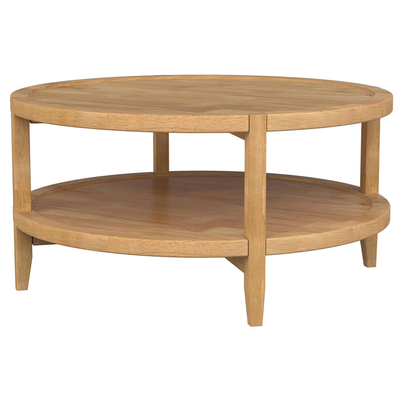  Coaster Furniture Camillo 709698-S2 2-piece Round Coffee and End Table Set - Maple IMAGE 12