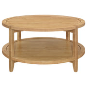 Coaster Furniture Camillo 709698-S3 3-piece Round Coffee and End Table Set - Maple IMAGE 4