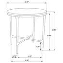  Coaster Furniture Hermas 710737 Round Genuine Marble Top Metal Side Table - White IMAGE 7