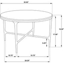  Coaster Furniture Hermas 710738-S3 3-piece Round Marble Coffee and End Table Set - White IMAGE 14