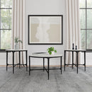 Coaster Furniture Hermas 710738-S3 3-piece Round Marble Coffee and End Table Set - White IMAGE 2