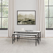  Coaster Furniture Ebby 710740 2-piece Genuine Marble Top Nesting Coffee Tables - White IMAGE 2