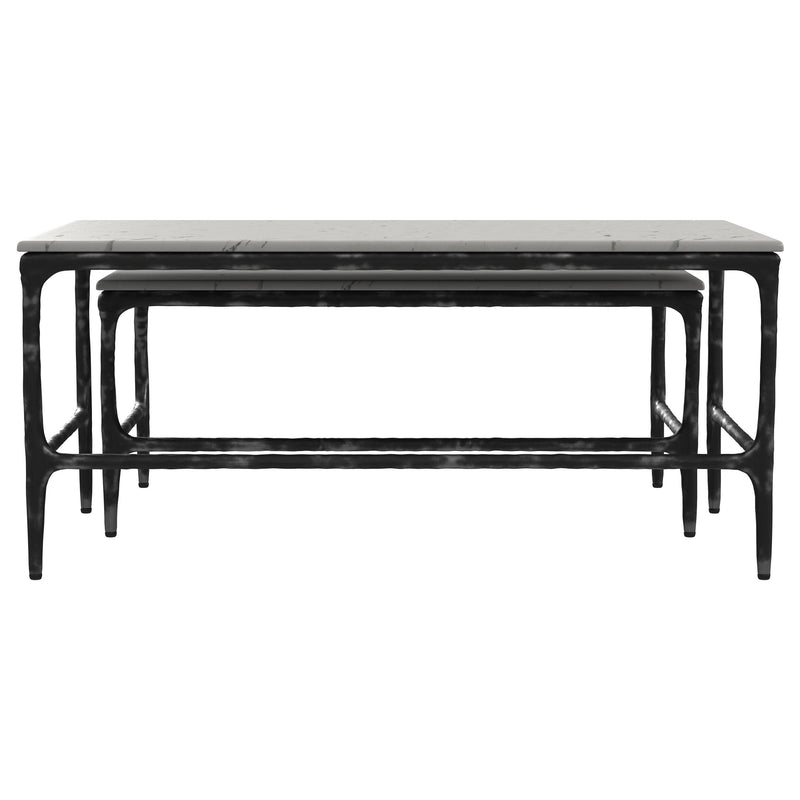  Coaster Furniture Ebby 710740 2-piece Genuine Marble Top Nesting Coffee Tables - White IMAGE 7