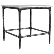  Coaster Furniture Ebby 710747 Square Genuine Marble Top Metal End Table - White IMAGE 1