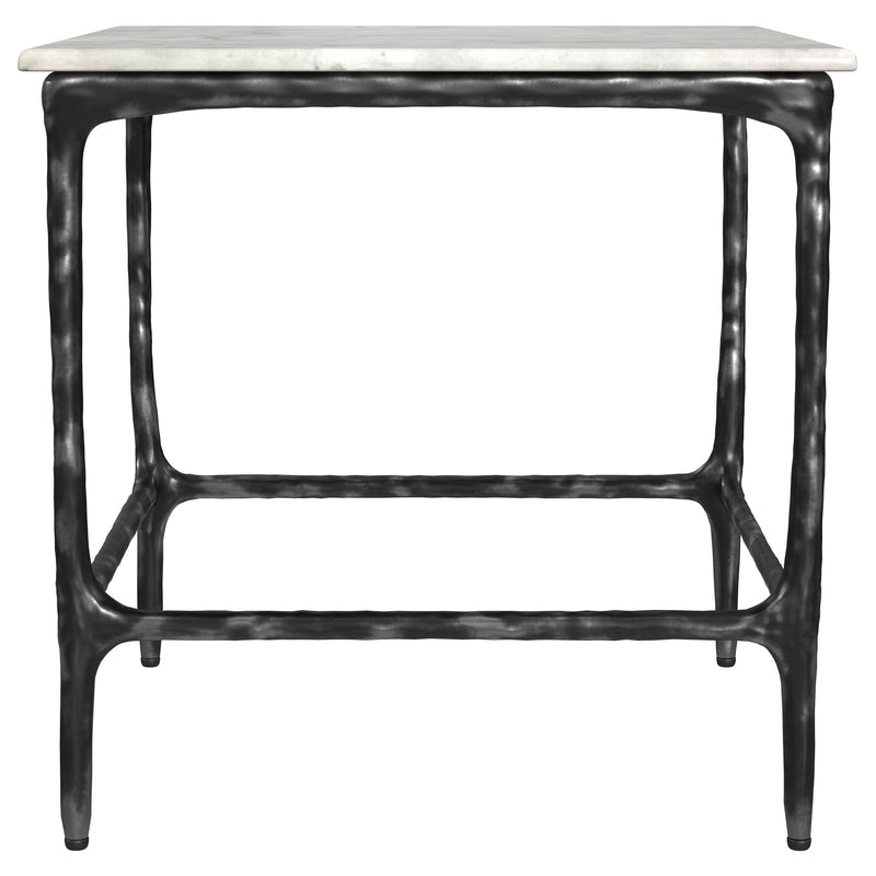  Coaster Furniture Ebby 710747 Square Genuine Marble Top Metal End Table - White IMAGE 2
