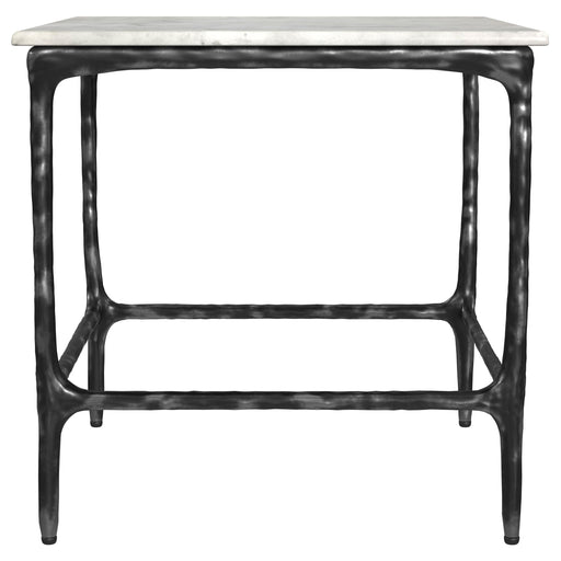  Coaster Furniture Ebby 710747 Square Genuine Marble Top Metal End Table - White IMAGE 2