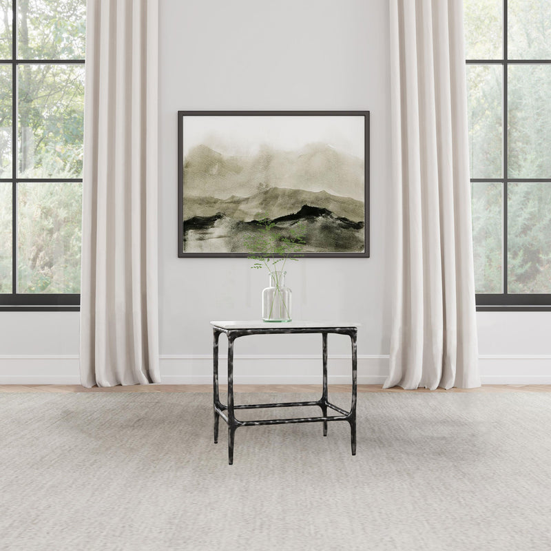  Coaster Furniture Ebby 710747 Square Genuine Marble Top Metal End Table - White IMAGE 6