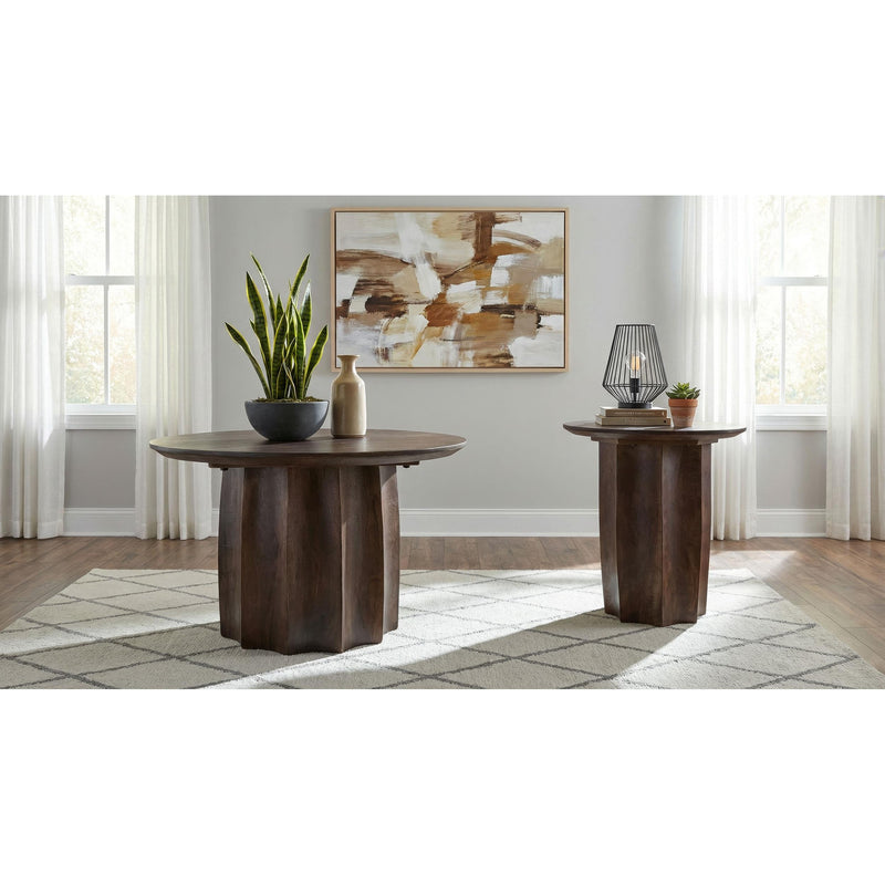  Coaster Furniture Cayenne 710778 Solid Mango Wood Coffee Table - Walnut IMAGE 7