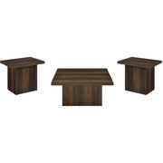  Coaster Furniture Devar 710888-S3 3-piece Square Coffee and End Table Set - Dark Pine IMAGE 1