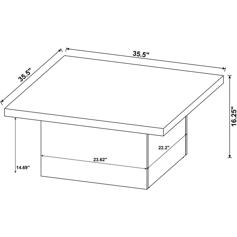  Coaster Furniture Devar 710888-S3 3-piece Square Coffee and End Table Set - Dark Pine IMAGE 15