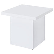  Coaster Furniture Devar 710897 Square Engineered Wood End Table - White High Gloss IMAGE 2